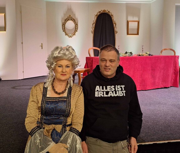 Zuschauer und Schauspielerin