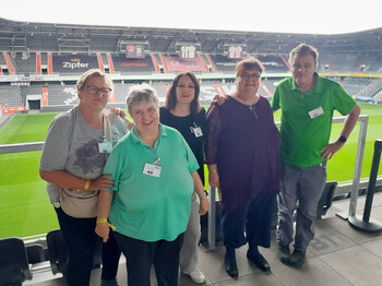 Die Inklusive Redaktion im Lask-Stadion in Linz